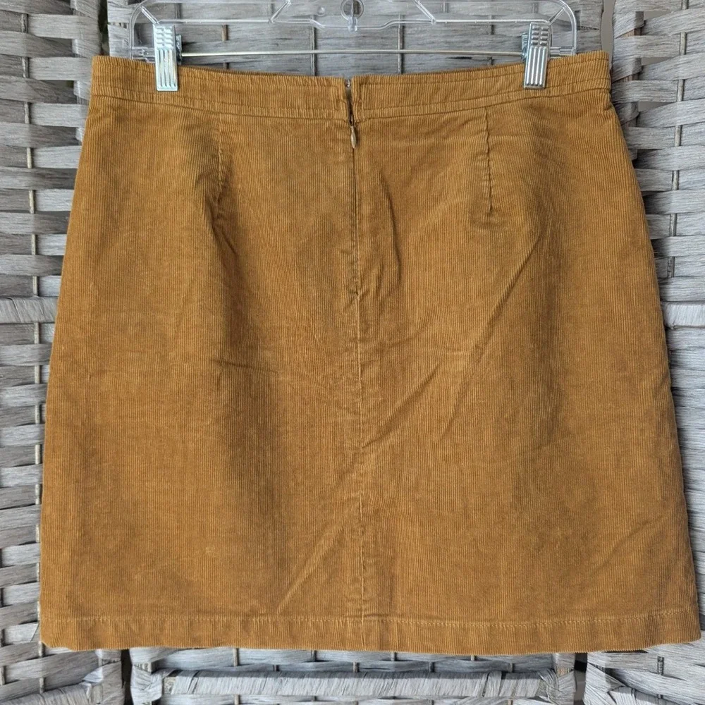 J.Crew Corduroy‎ Mini Skirt Ochre Yellow Mustard Button Front Sz 10 Retro Mod